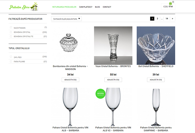 pahare cristal bohemia