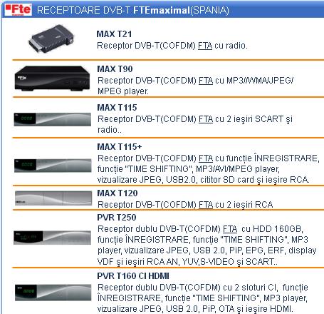 Receptoare DVB-T