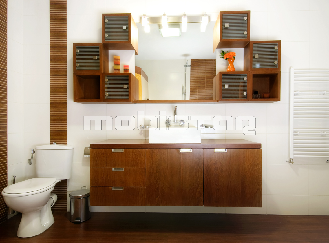 Mobilier lemn masiv baie