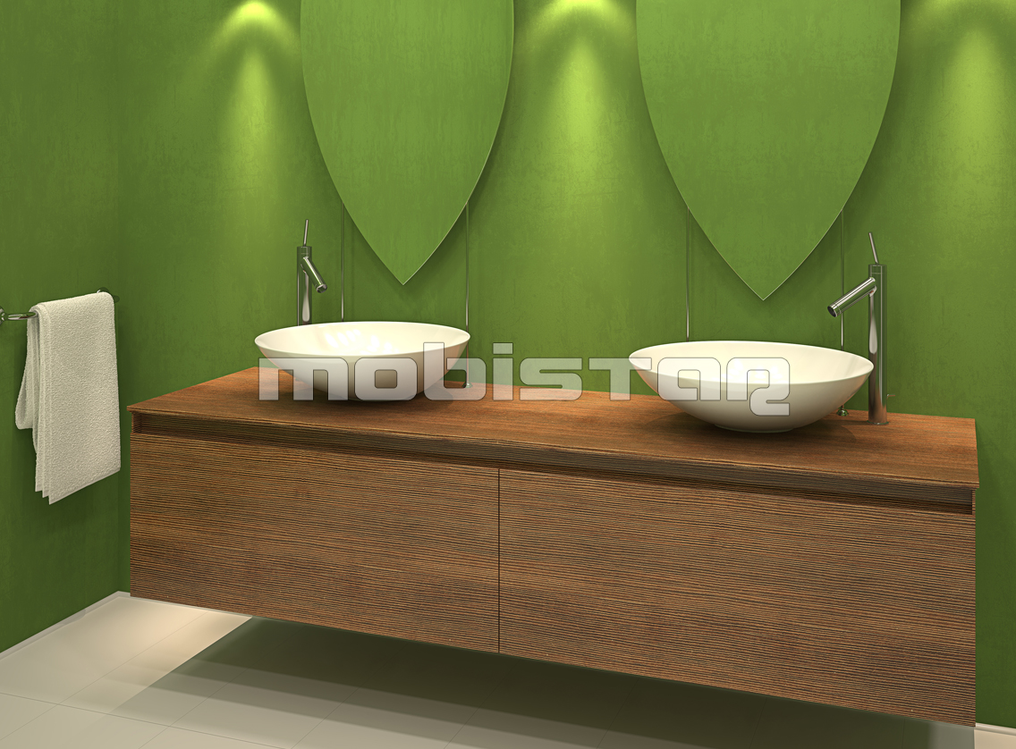 Mobilier lemn masiv baie