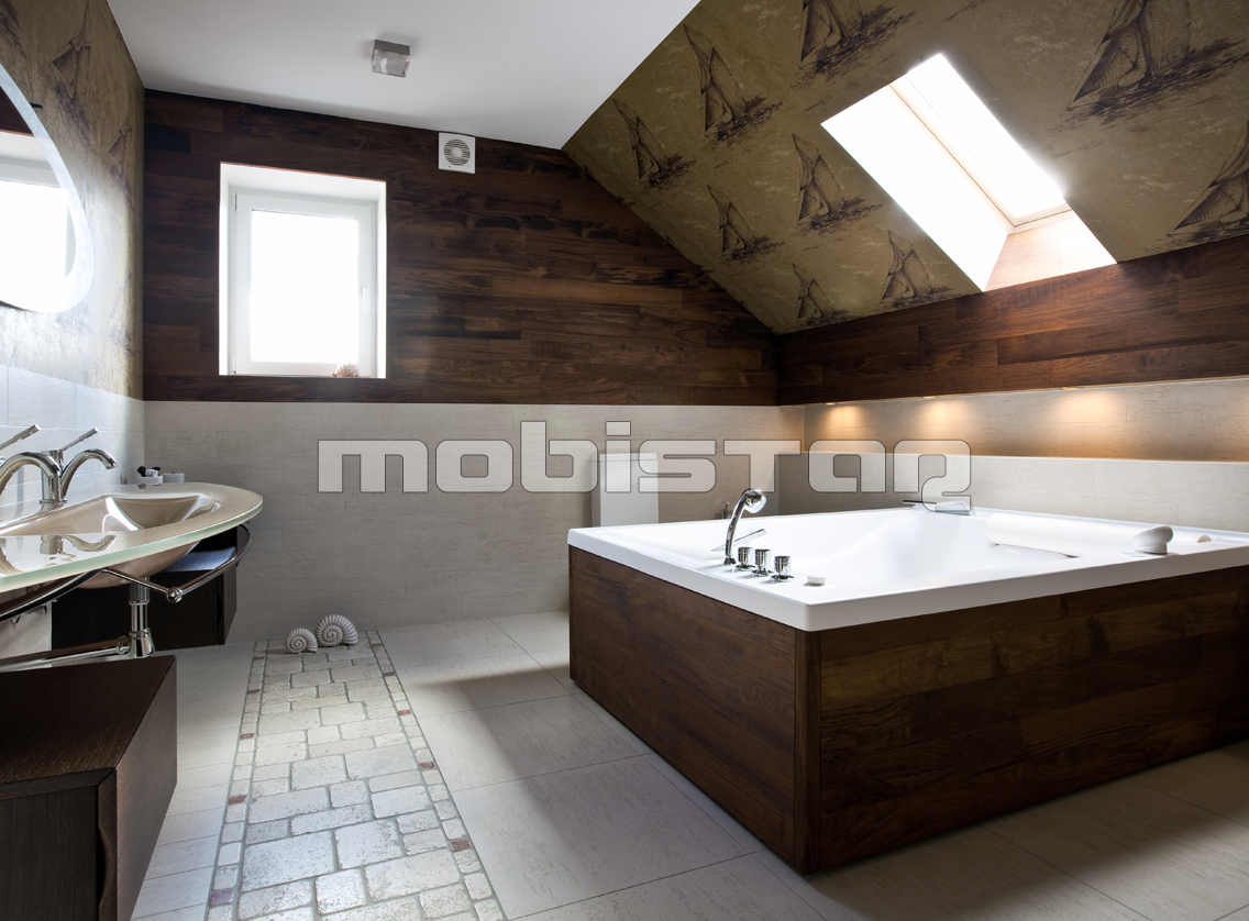 Mobilier lemn masiv baie