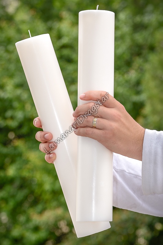 Lumanare cilindru diametru de 7cm, inaltime de 40cm - alb