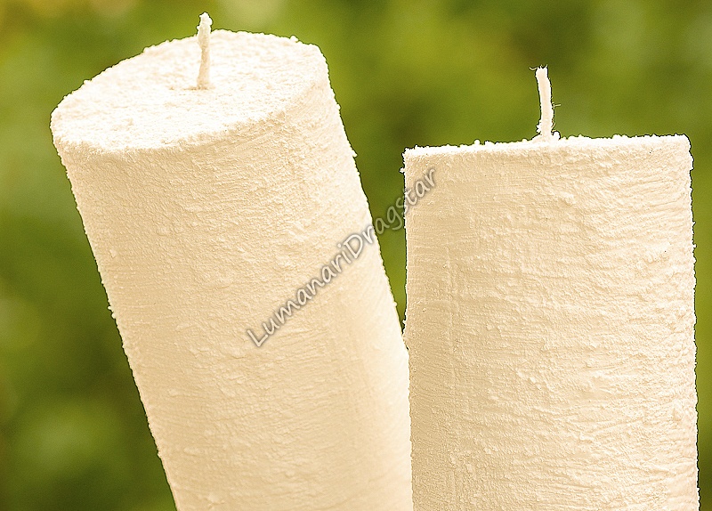Lumanare cilindru diametru de 7cm, inaltime de 30cm - ivory-texturate