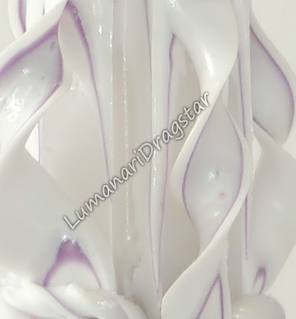 Lumanare nunta 60cm sculptata la un capat ( model 5 coloane)-lila