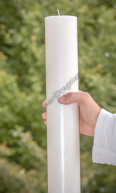 Lumanare cilindru diametru de 7cm, inaltime de 30cm - alb