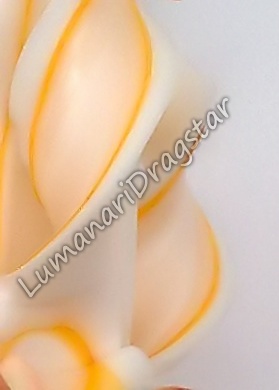 Lumanare nunta 60cm sculptata la un capat ( model 5 coloane)-portocaliu