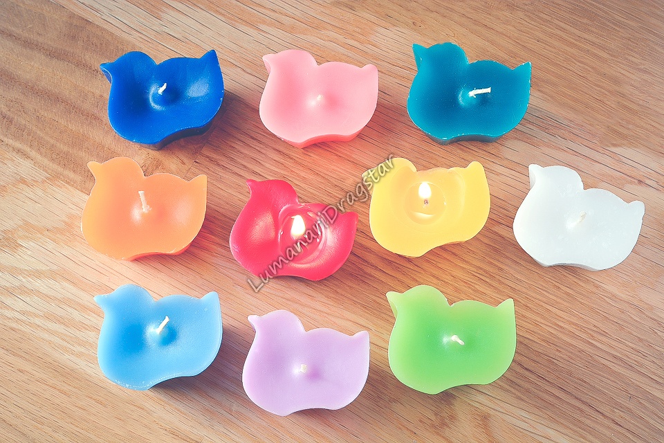 Lumanari plutitoare - model rata - alb