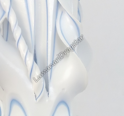 Lumanare nunta 60cm sculptata la un capat ( model 5 coloane)-bleo