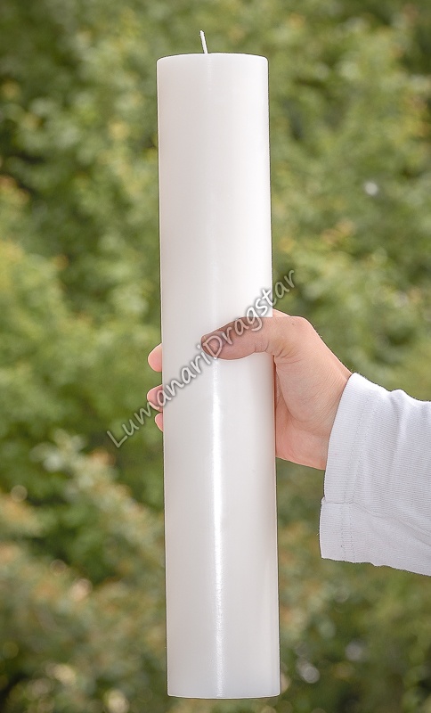 Lumanare cilindru diametru de 7cm, inaltime de 40cm - alb