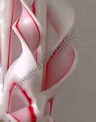 Lumanare nunta 60cm sculptata la un capat ( model 5 coloane)-rosu