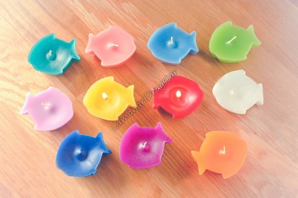 Lumanari plutitoare - model peste - alb