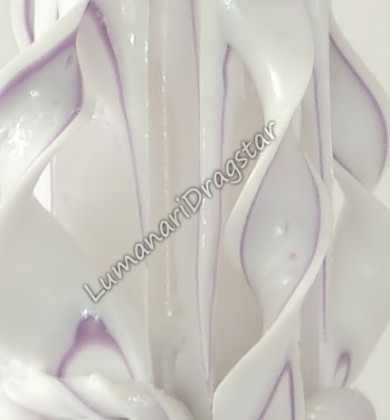 Lumanare nunta 60cm sculptata la un capat ( model 5 coloane)-lila