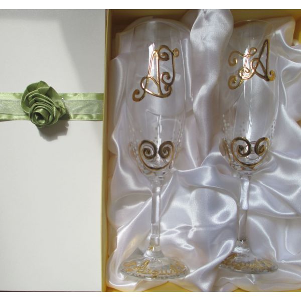 Pahare miri personalizate cu aur