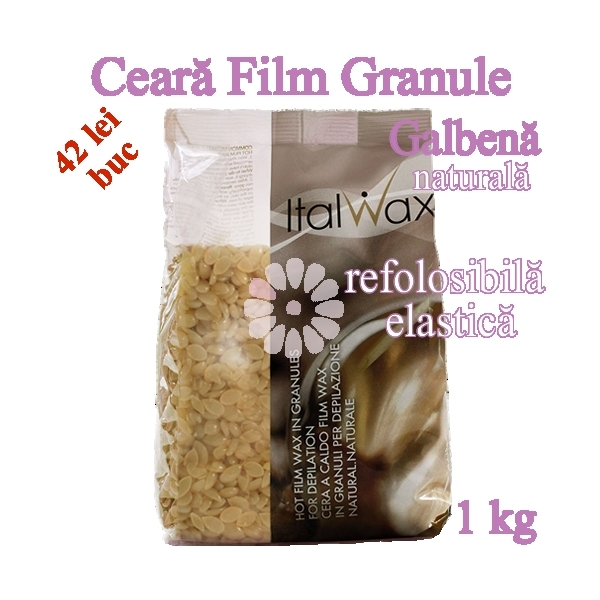 Ceara FILM granule Galbena 1kg elastica, refolosibila - ItalWax