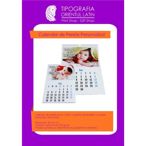 Calendar perete personalizat