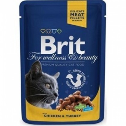 Plic Pui şi Curcan Pisici - BRIT PREMIUM 100.00 g