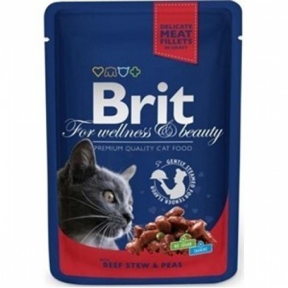 Plic Vită şi Mazăre Pisici - BRIT PREMIUM 100.00 g