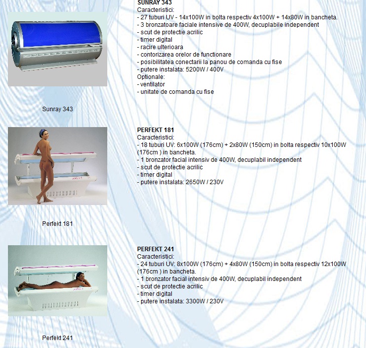 Aparate de bronzare orizontale