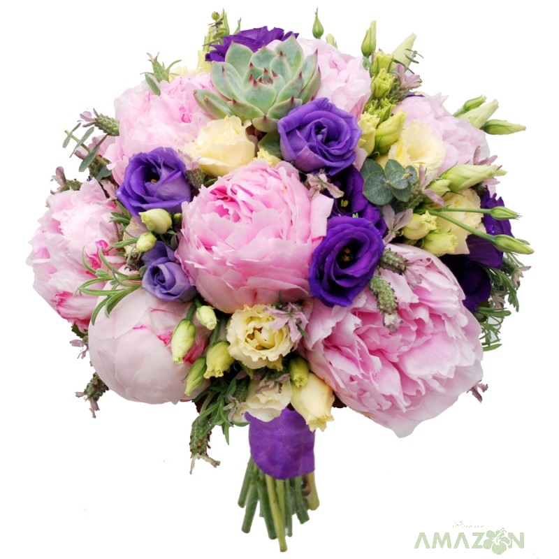 Buchet de mireasa Bujori Sarah Bernhardt