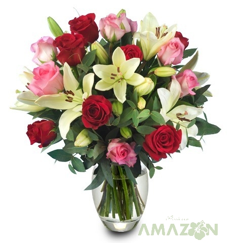 Buchet crini si trandafiri Amazon