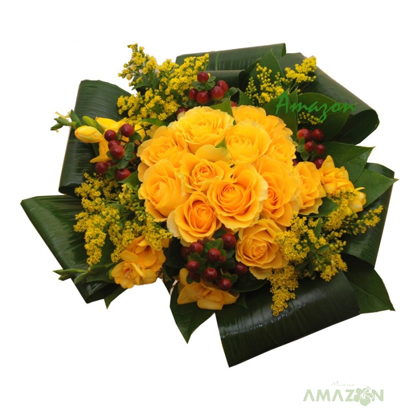 Buchet Amazon cu flori galbene