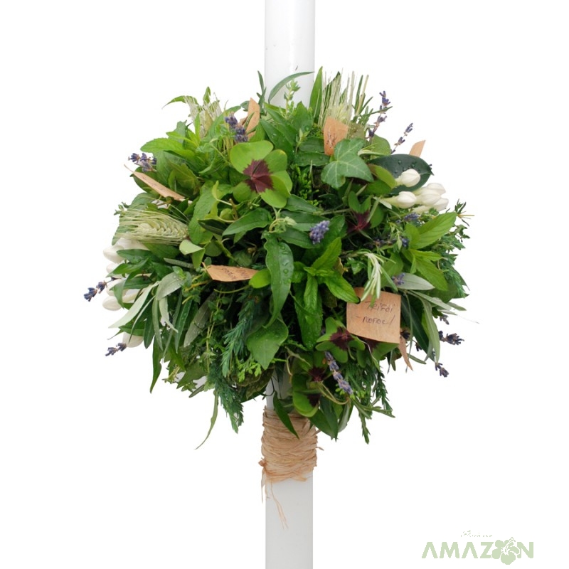 Lumanare botez plante aromate