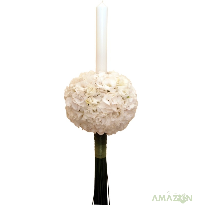 Lumanari cununie Hortensii albe
