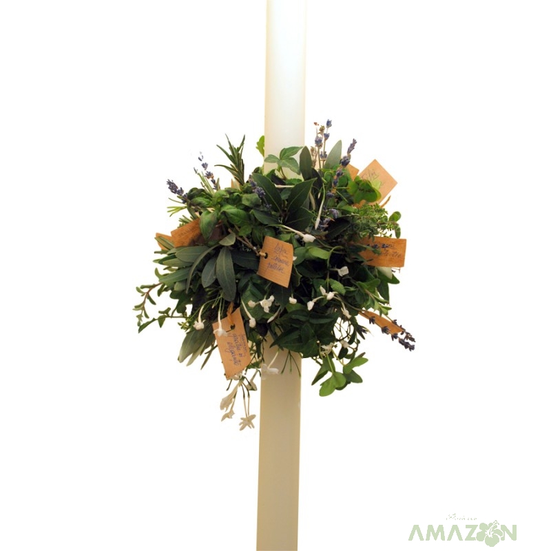 Lumanare botez plante aromate