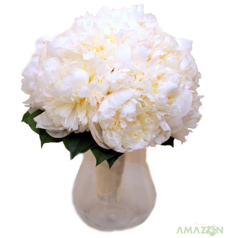 Buchet mireasa bujori albi