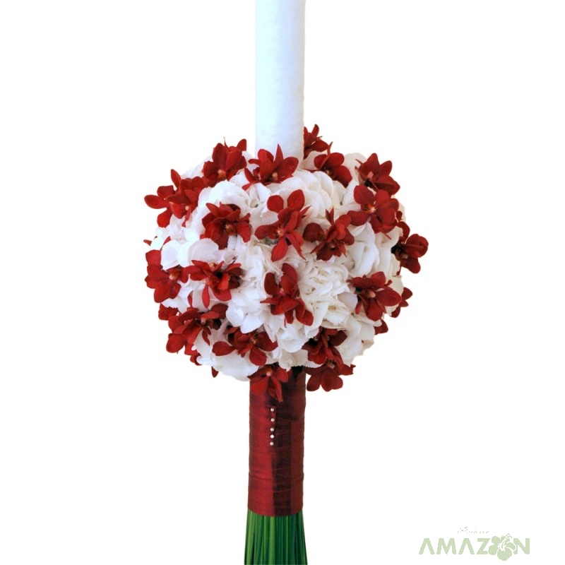 Lumanari Cununie Hortensii si Orhidee Mocara