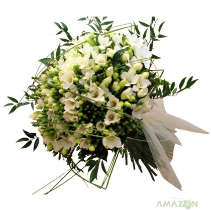 Buchet 101 frezii albe