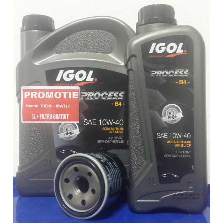 Ulei motor Igol Process Tico / Matiz B4 10W-40, 3L+filtru