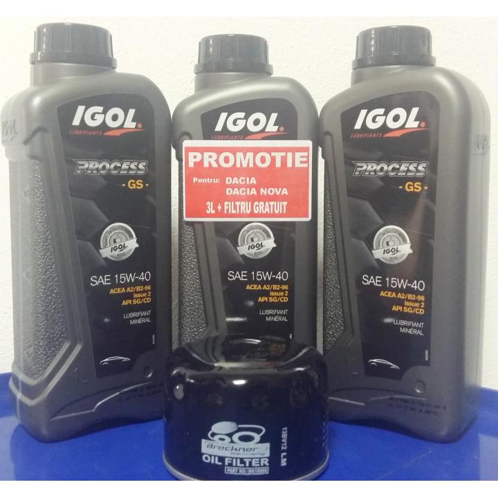 Ulei motor Igol Process GS 15W40/20W50, 4L + filtru