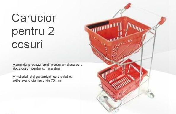 Carucior pentru doua cosuri
