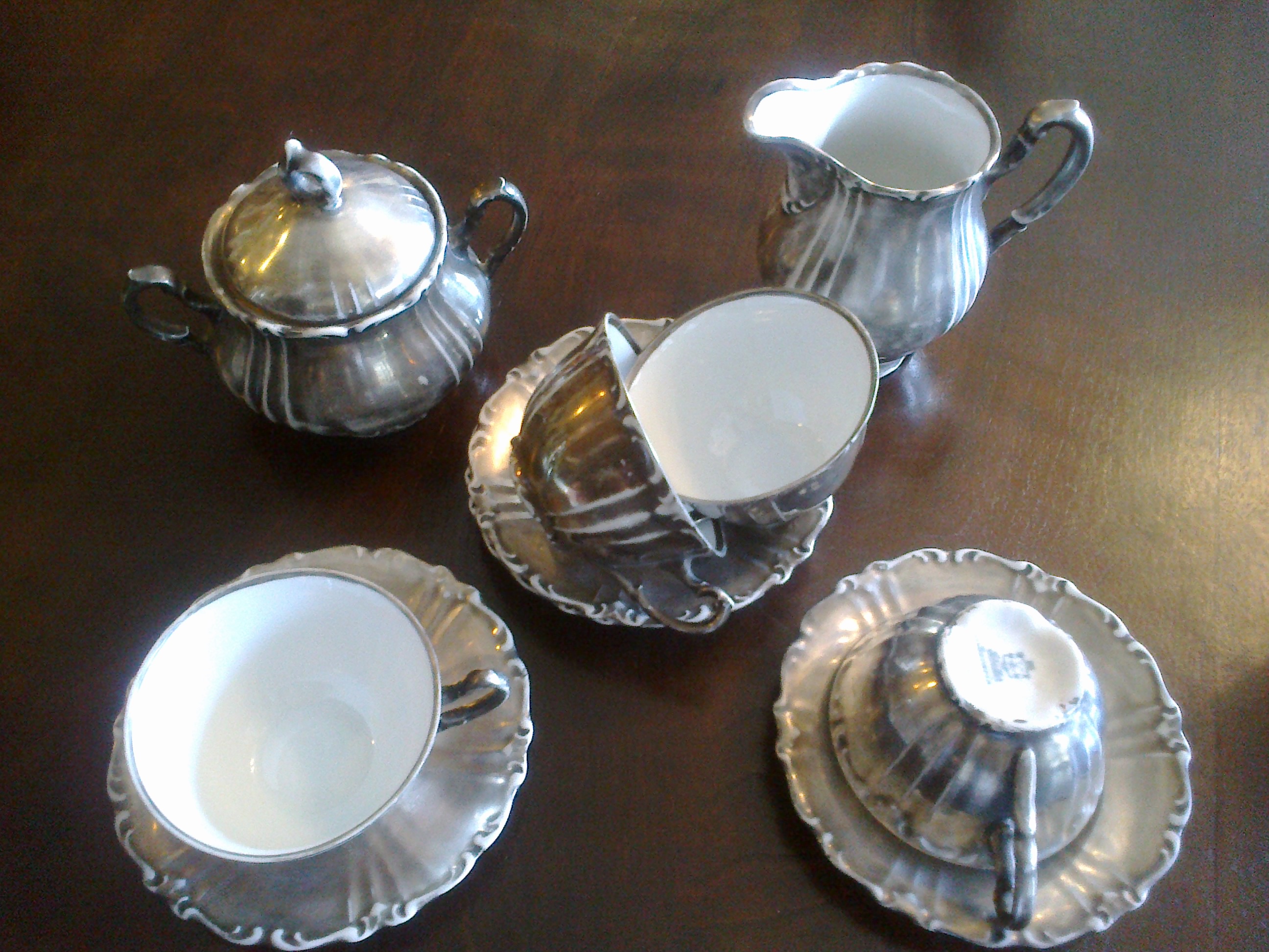 Set de cafea-argintat