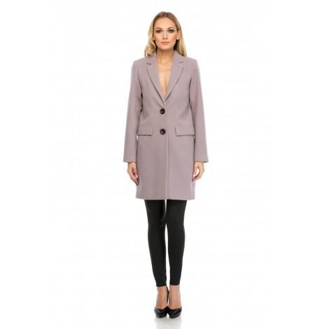 Palton Drept Cu Clape - Lila