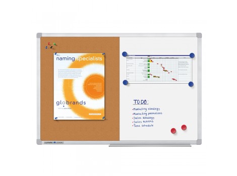 Tabla Combiboard Legamaster Economy, rama aluminiu, 90 x 120 cm