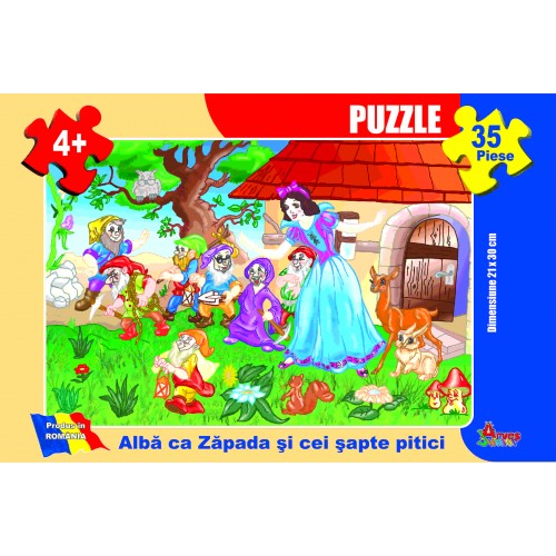 Puzzle - Albă ca Zăpada şi cei şapte pitici - 35 piese
