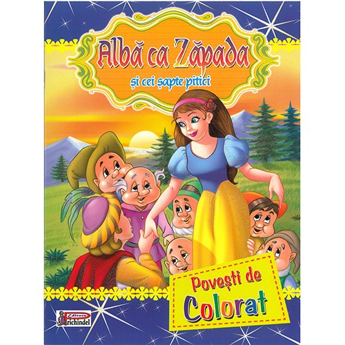 ALBĂ CA ZĂPADA ȘI CEI ȘAPTE PITICI - Povești de colorat