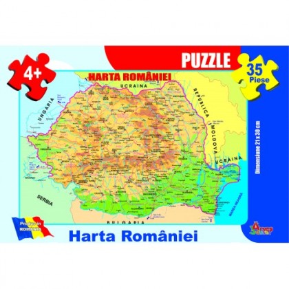 Puzzle - Harta României - 35 piese
