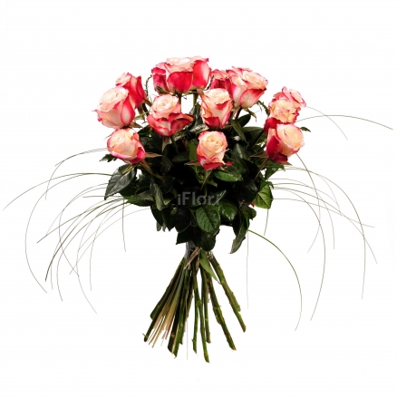 Buchet 15 trandafiri degrade