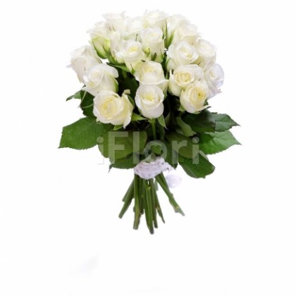 Buchet 19 trandafiri albi