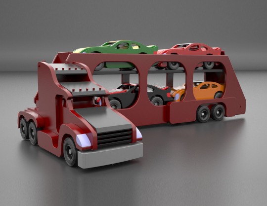 Jucarie Trailer camion din lemn