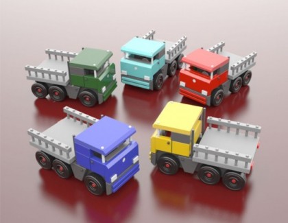 Camion Mercedes din lemn