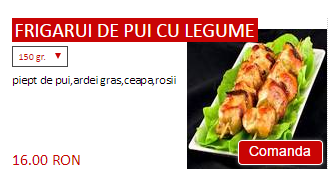 Frigarui de pui cu legume