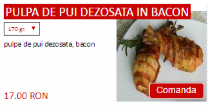 Pulpa de pui dezosata in bacon