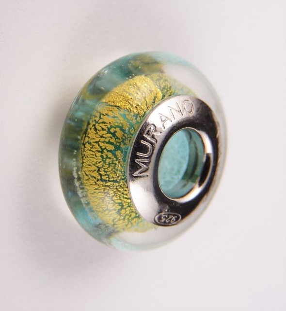 MG ROND SM 080-Charm argint-ITALIAN MURANO ELEMENTS -