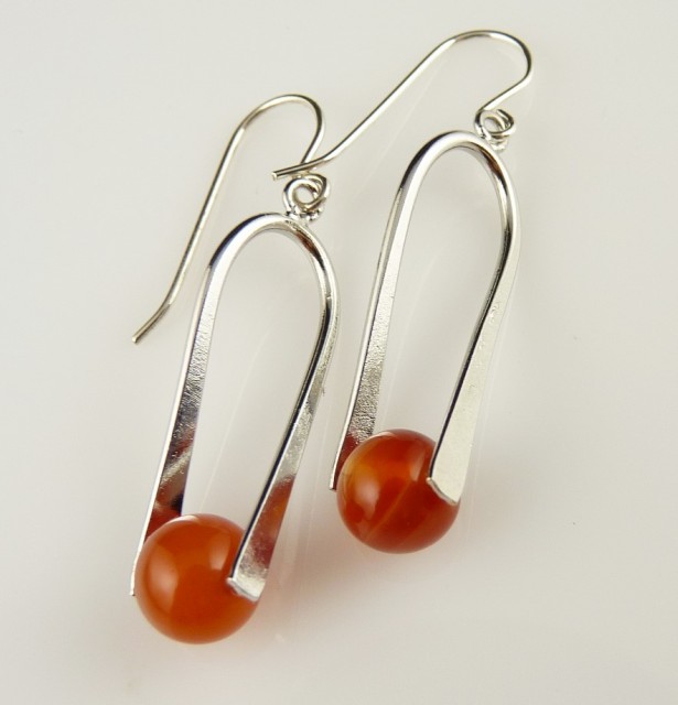 Cercei tortita argint si AGAT 3010RGF