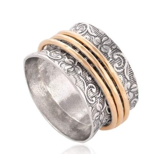 Inel argint decorat cu trei verigi goldfilled -2412RGF