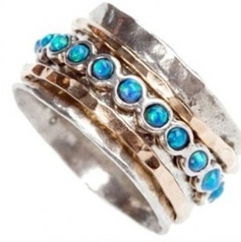 Inel argint si goldfilled - opal-258RG
